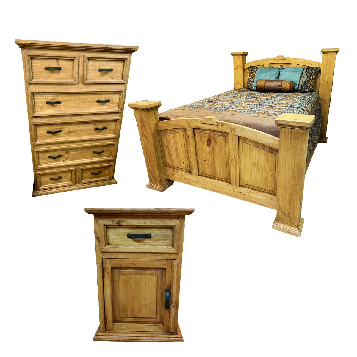Mansion 3 Piece Bed Set Rustic Furniture Saving Place