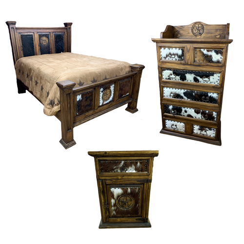 Cowhide 3 Piece Bed Set