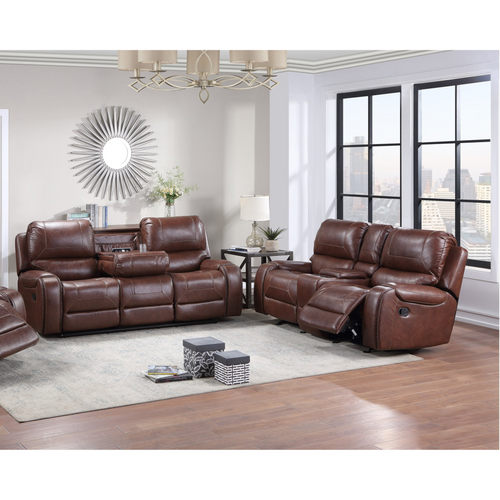 Gun Barrel Brown Sofa and Loveseat