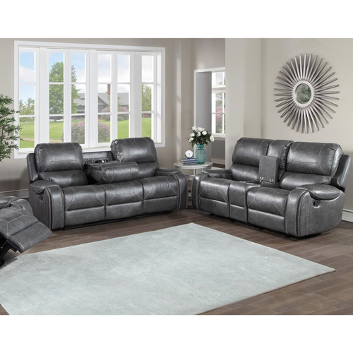 Gun Barrel Gray Sofa and Loveseat