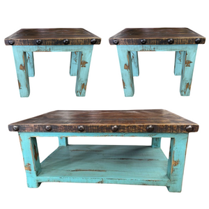 Oldie Turquoise Coffee Table Set