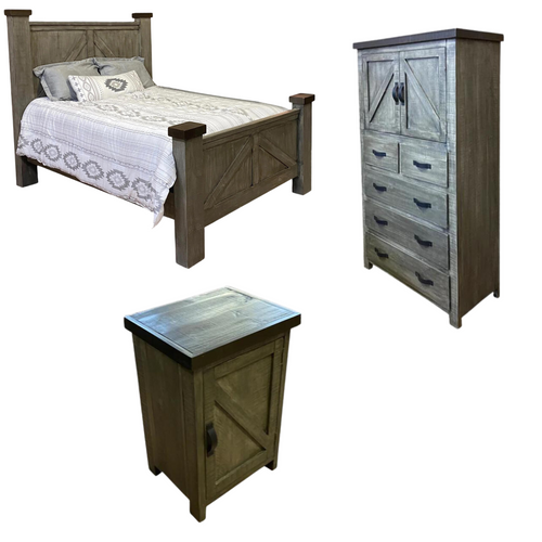 Weathered Farmhouse 3 Piece Bed Set