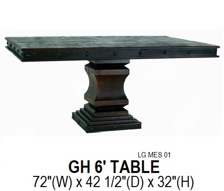 Grand Hacienda 6' Pedestal Table