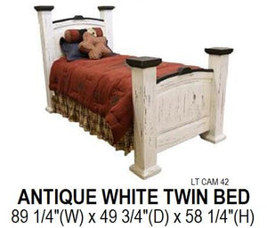 White Distressed Twin Bed