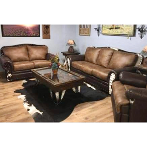 Cowhide Sofa and Loveseat