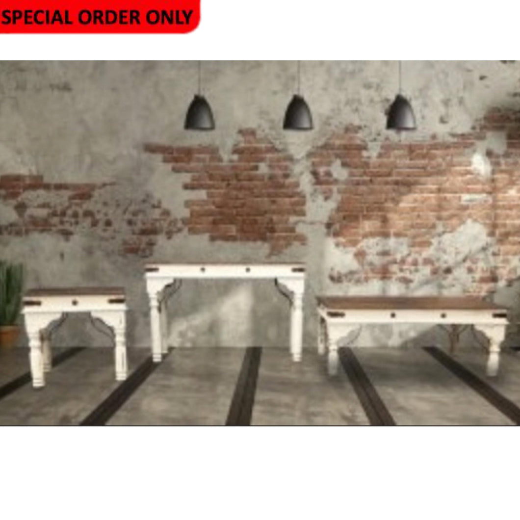 Indian White Coffee Table Set