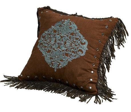 Embroidered Fringe Pillow