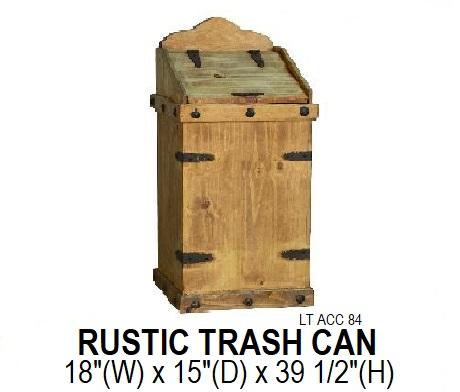 Rustic 30 Gallon Wood Trash Can